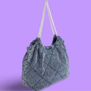 Bethel Denim Chain Handle Tote Bag - HTF